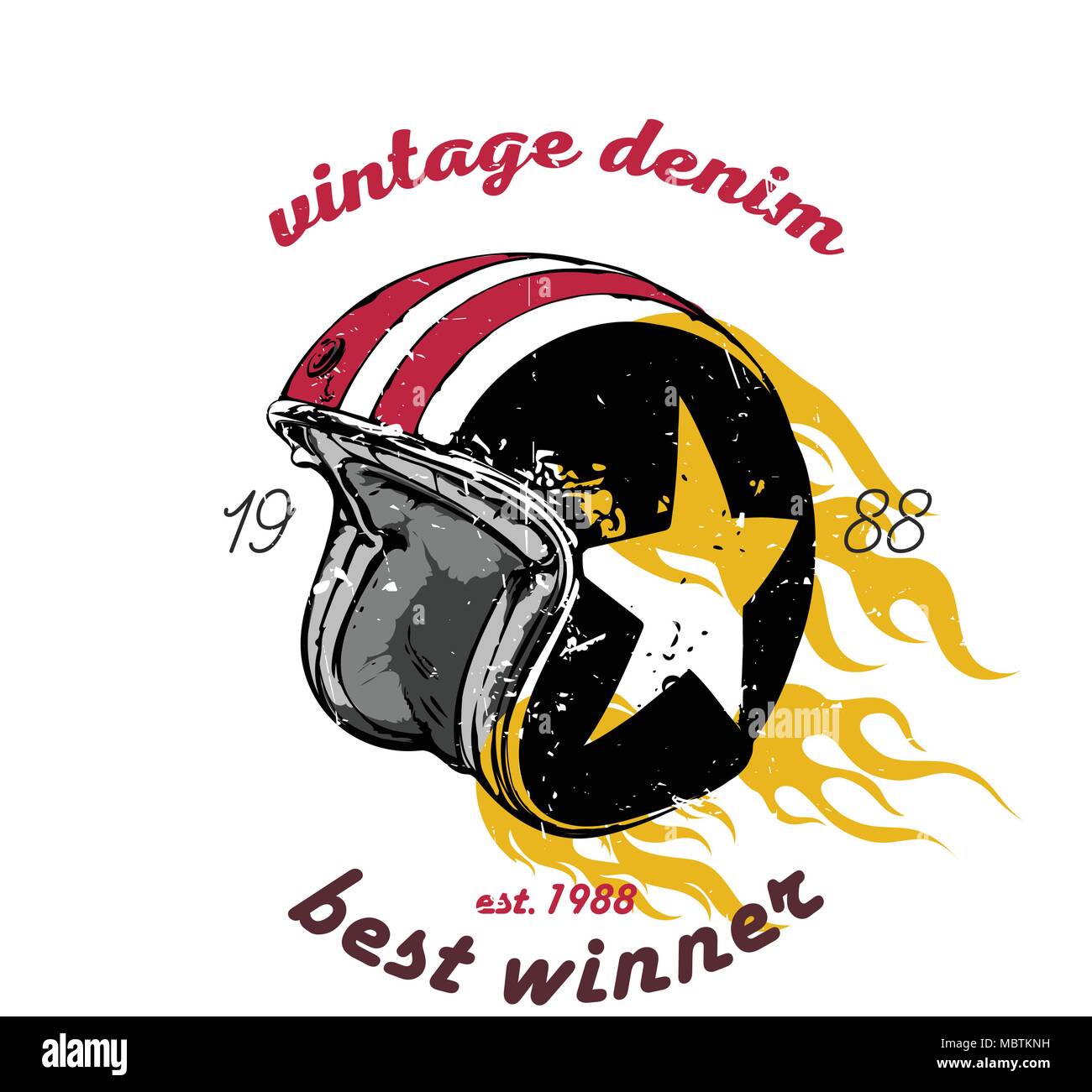 Vintage Motorcycle Helmet Sticker