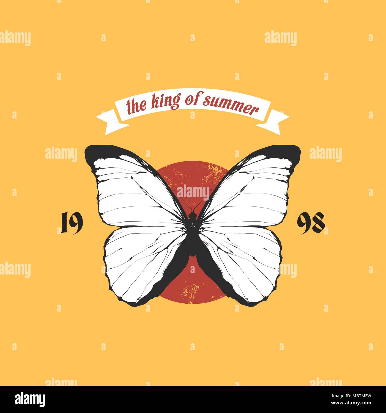 Colored butterfly emblem Stock Vector