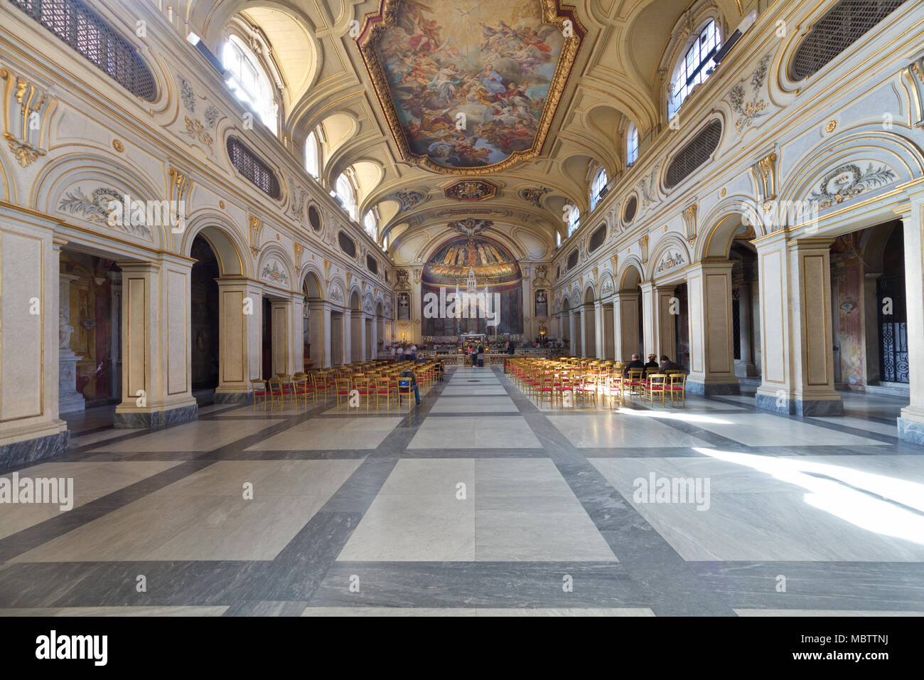 Basilica of Santa Cecilia in Trastevere - Rome - Interior Stock Photo