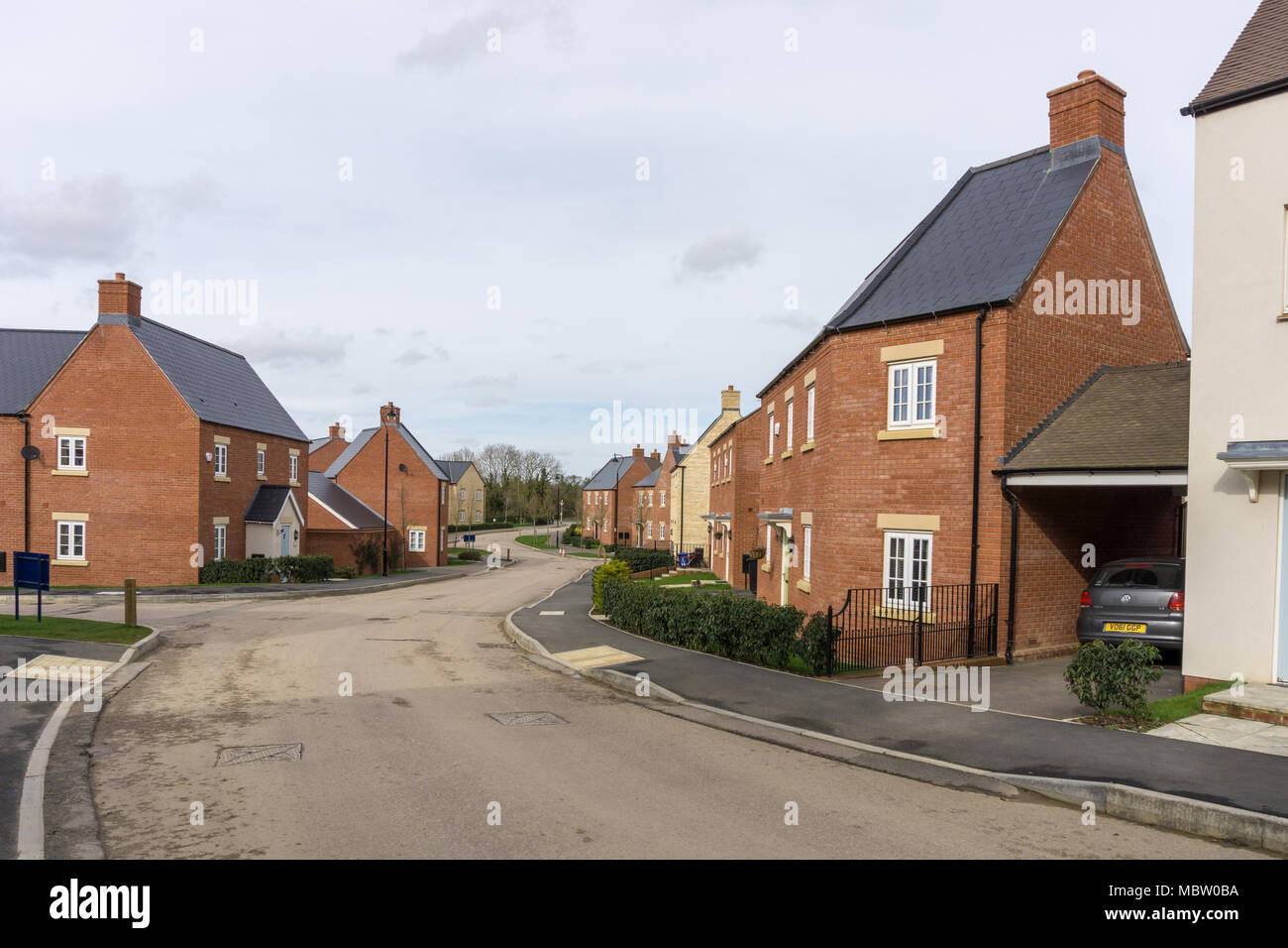 St Georges Fields, an estate of modern private homes on the outskirts of Northampton, UK Stock Photo