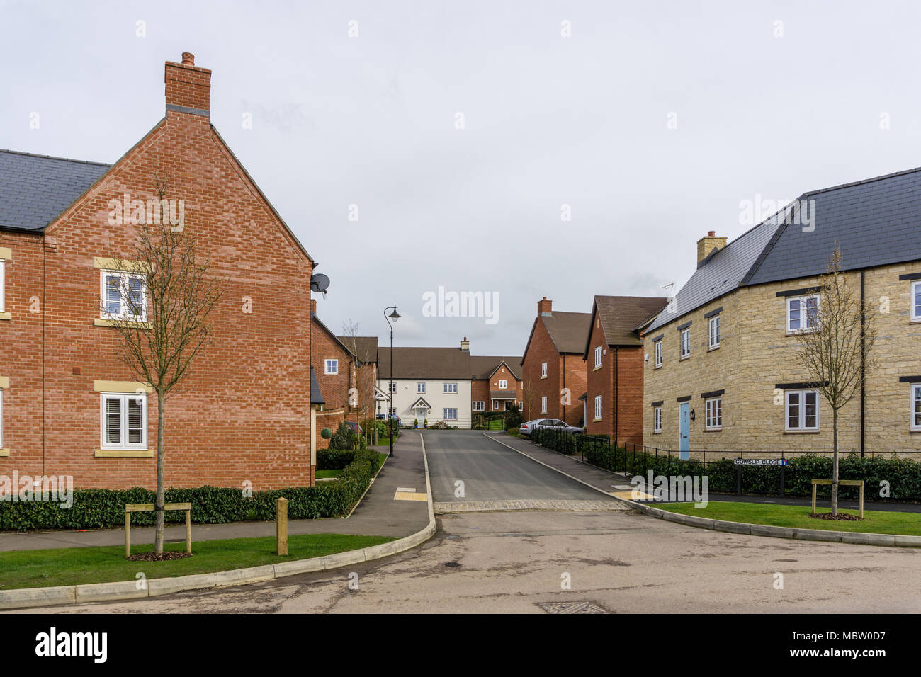 St Georges Fields, an estate of modern private homes on the outskirts of Northampton, UK Stock Photo