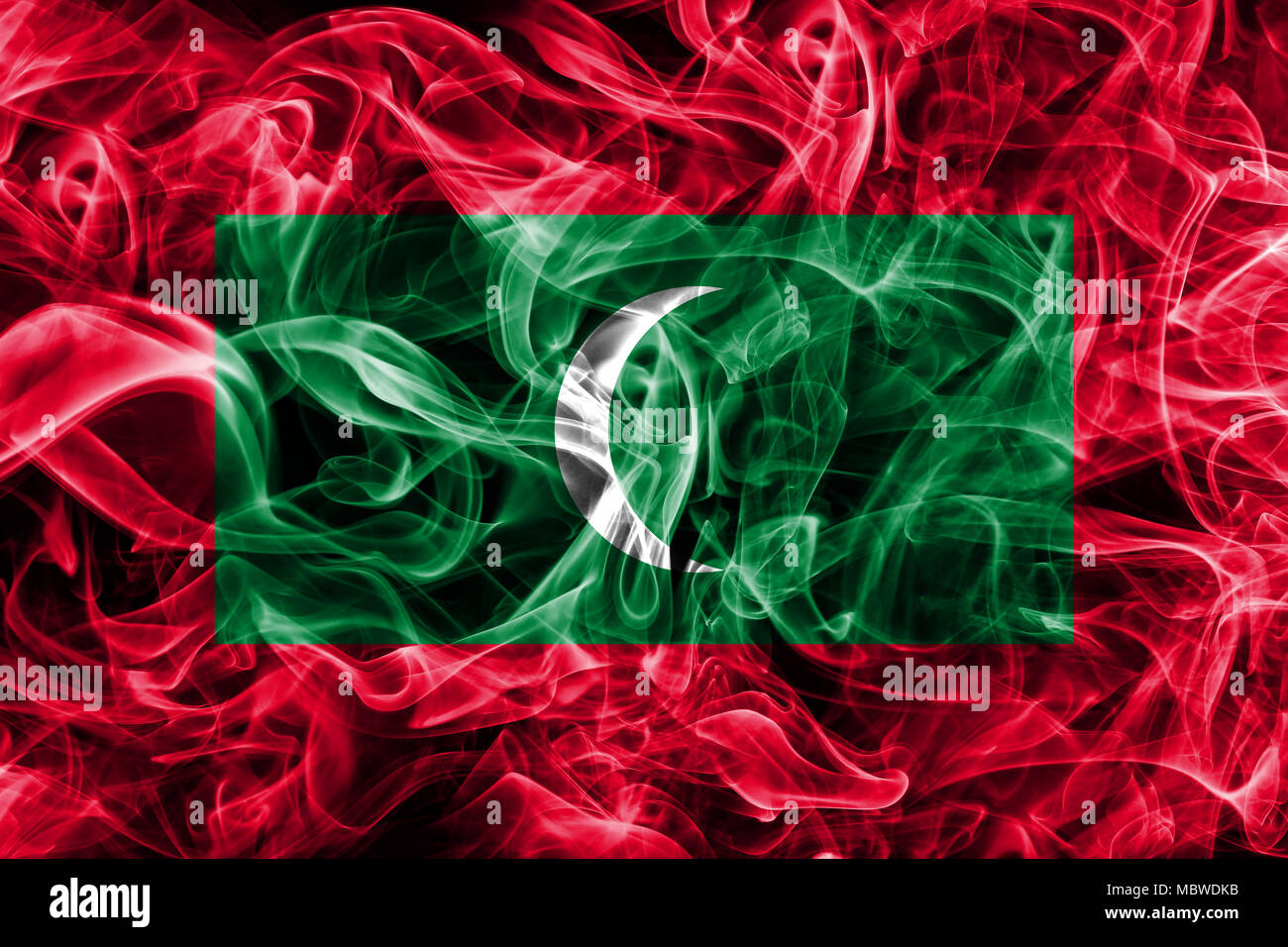 Maldives smoke flag Stock Photo Alamy