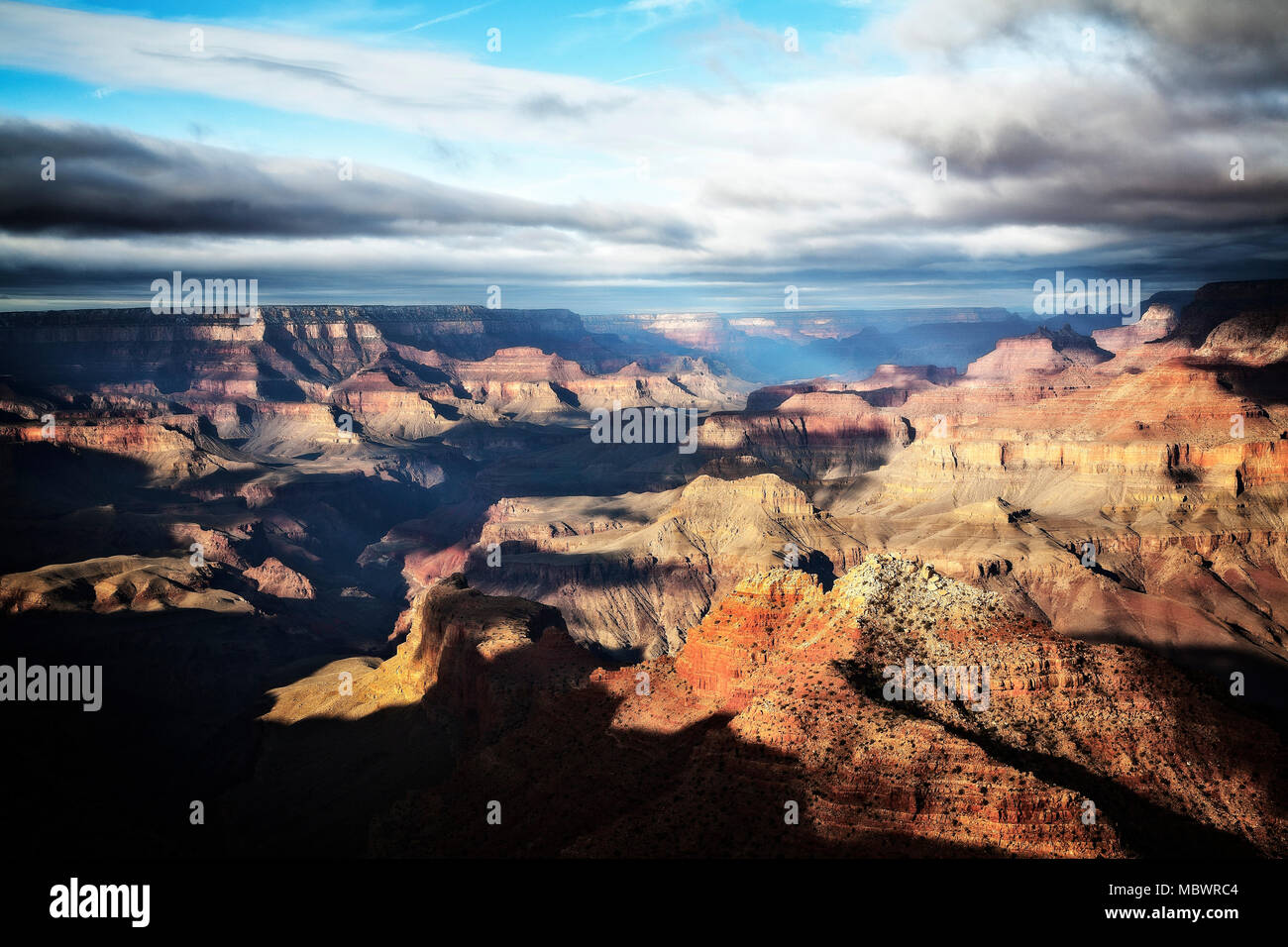 Expansive Grand Canyon from Desert View, Arizona. Stock Photo
