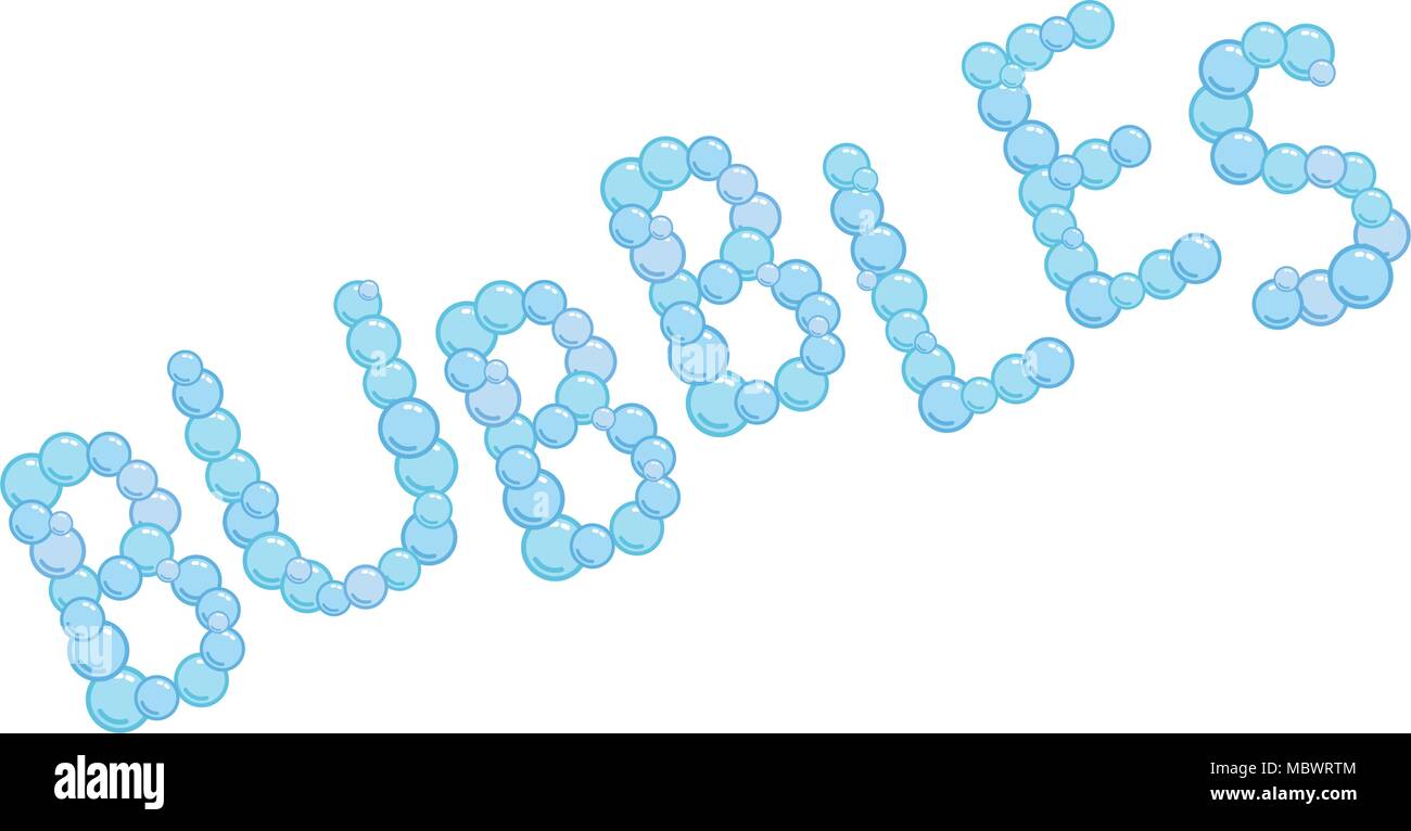 Bubbles sign made from soap bubbles, bubbles word, vector logotype