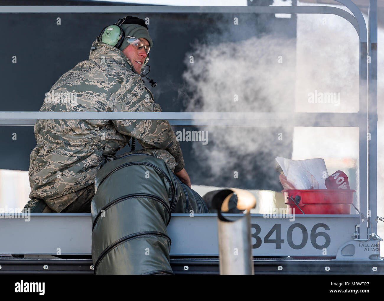U.S. Air Force hydraulics journeyman of the 101st Air Refueling Wing
