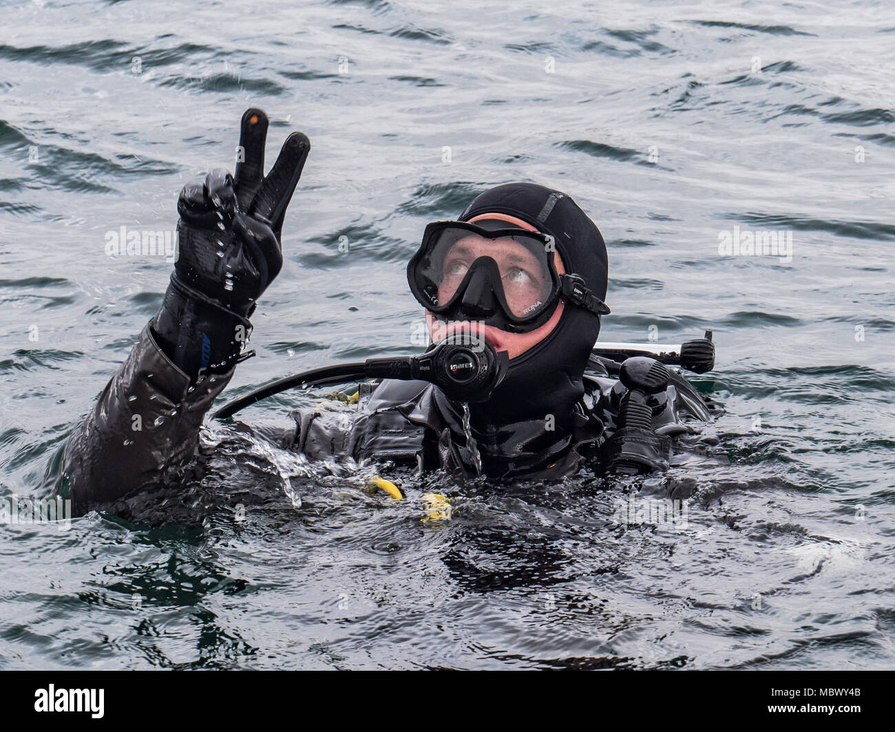 U.S. Navy Builder 2nd Class Sean McHugh, assigned to Underwater