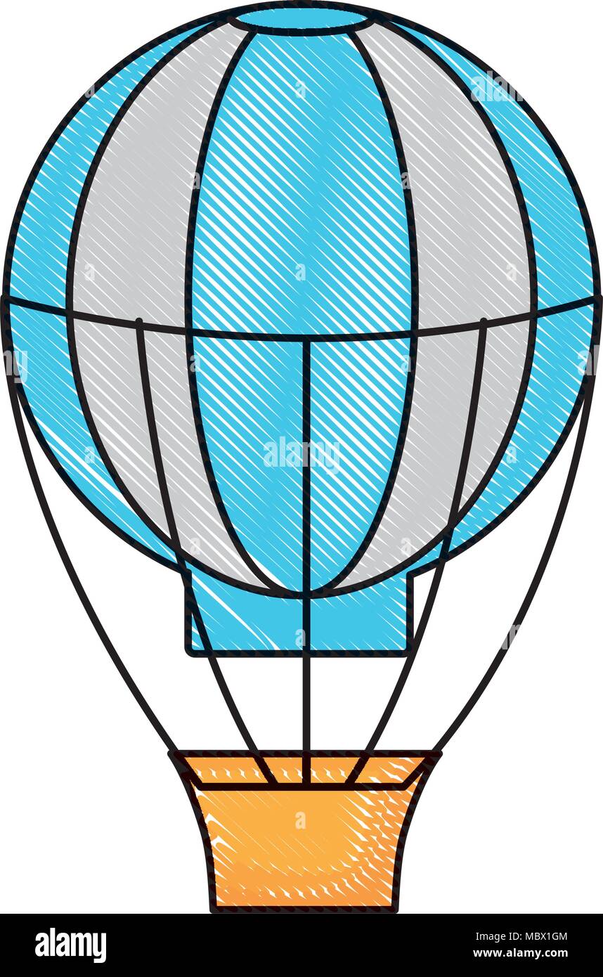 hot air balloon icon over white background, colorful design. vector ...