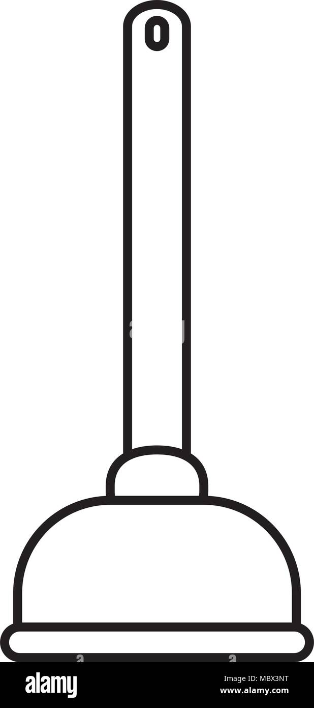 line toilet plunger tool to plumber equipment Stock Vector Image & Art