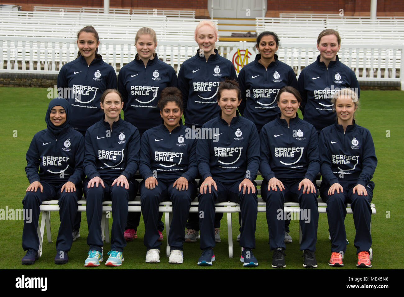 London, UK. 11th Apr, 2018. Middlesex County Cricket Club womens squad picture. for the 2018 season . Credit: David Rowe/Alamy Live News Stock Photo