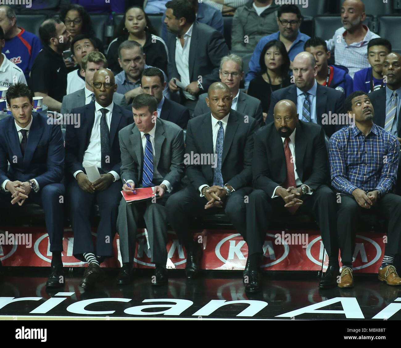 Los Angeles, CA, USA. 11th Apr, 2018. LA Clippers head coach Doc Rivers