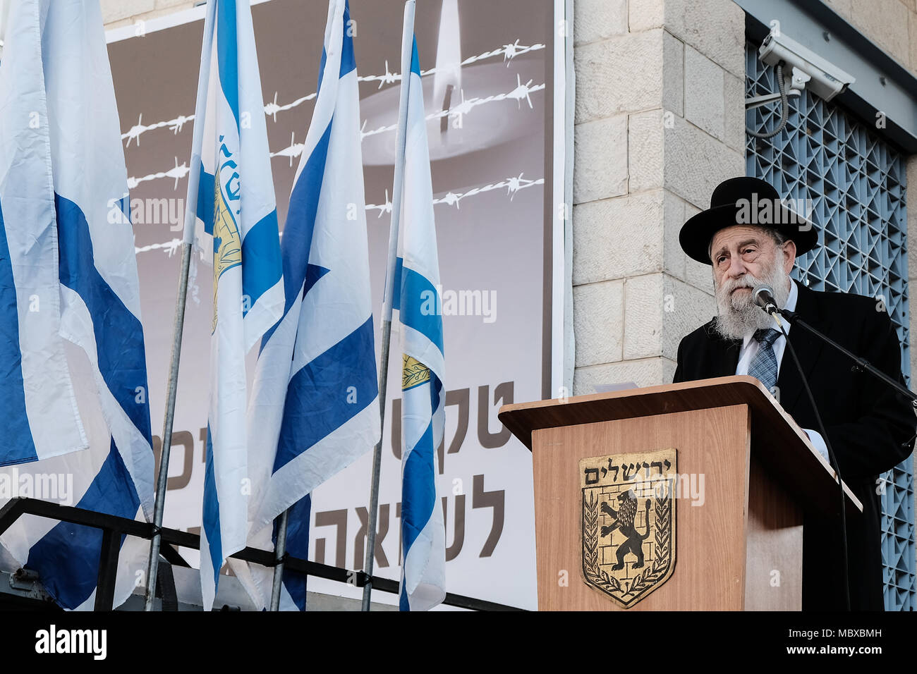 Jerusalem, Israel. 12th April, 2018. Jerusalem Chief Rabbi, ARIE STERN ...
