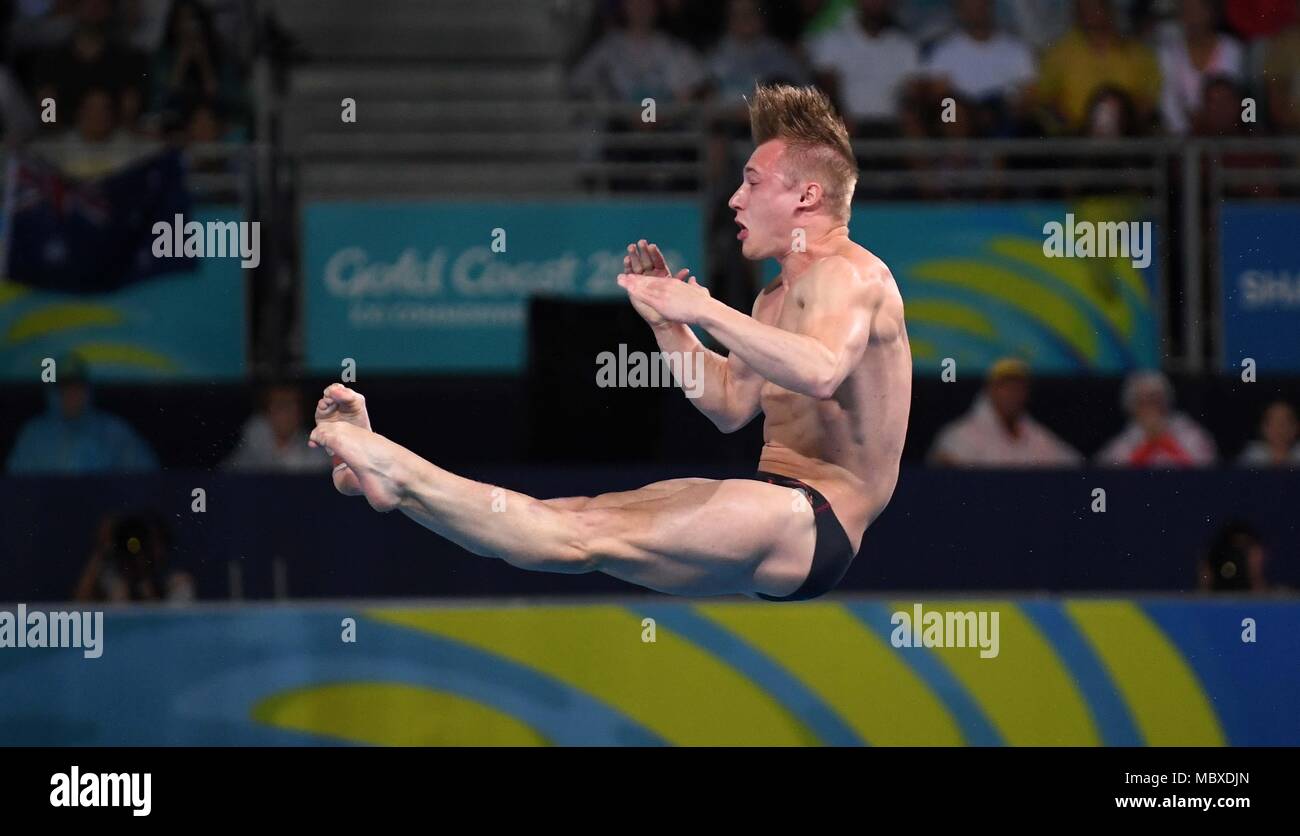 Gold Coast, Queensland, Australia. 12th April, 2018. Jack Laugher (ENG). Mens 3m springboard final. Diving. XXI Commonwealth games. Optus aquatics centre. Gold Coast 2018. Queensland. Australia. 12/04/2018. Credit: Sport In Pictures/Alamy Live News Stock Photo