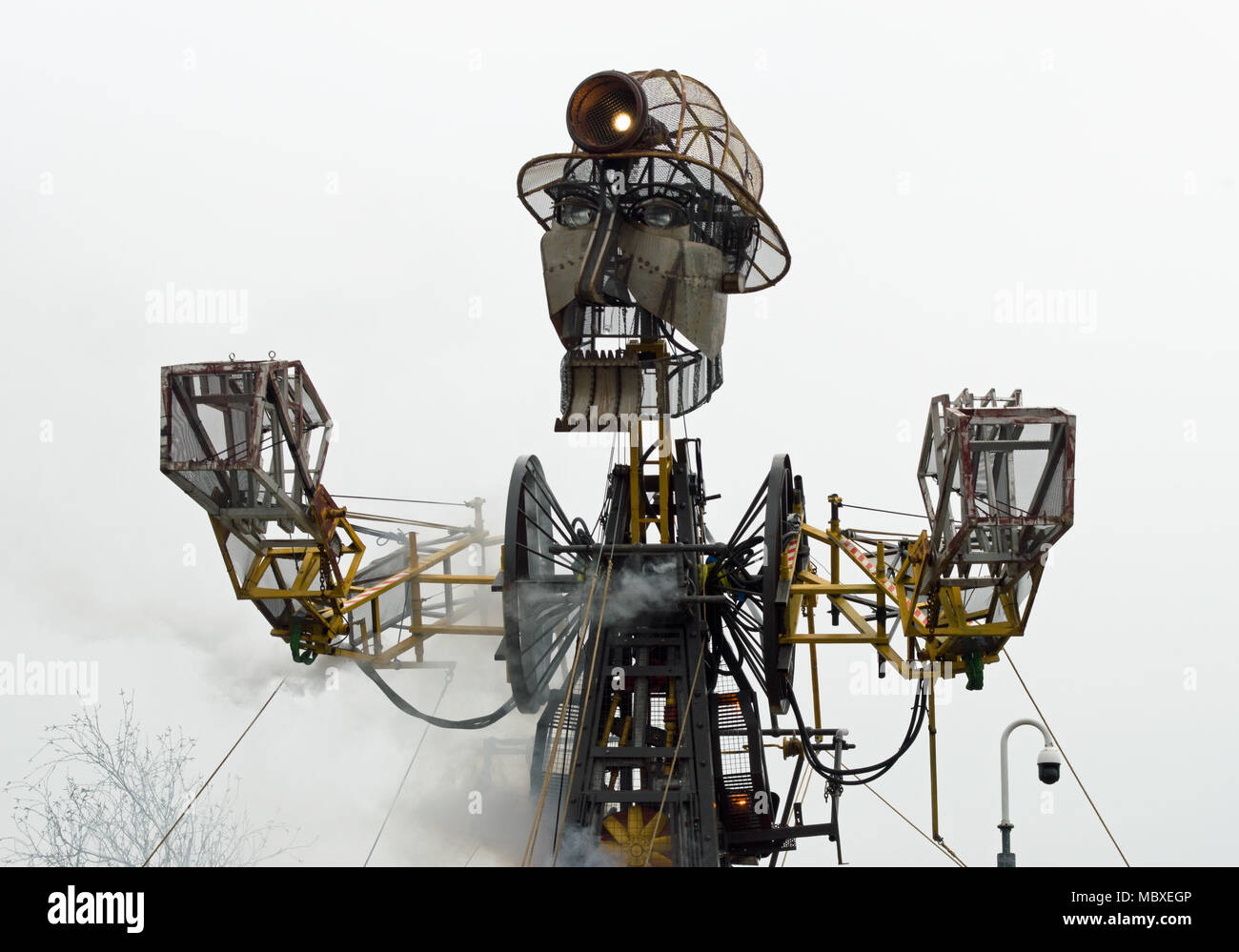 Man Engine robot sculpture in Swansea Stock Photo