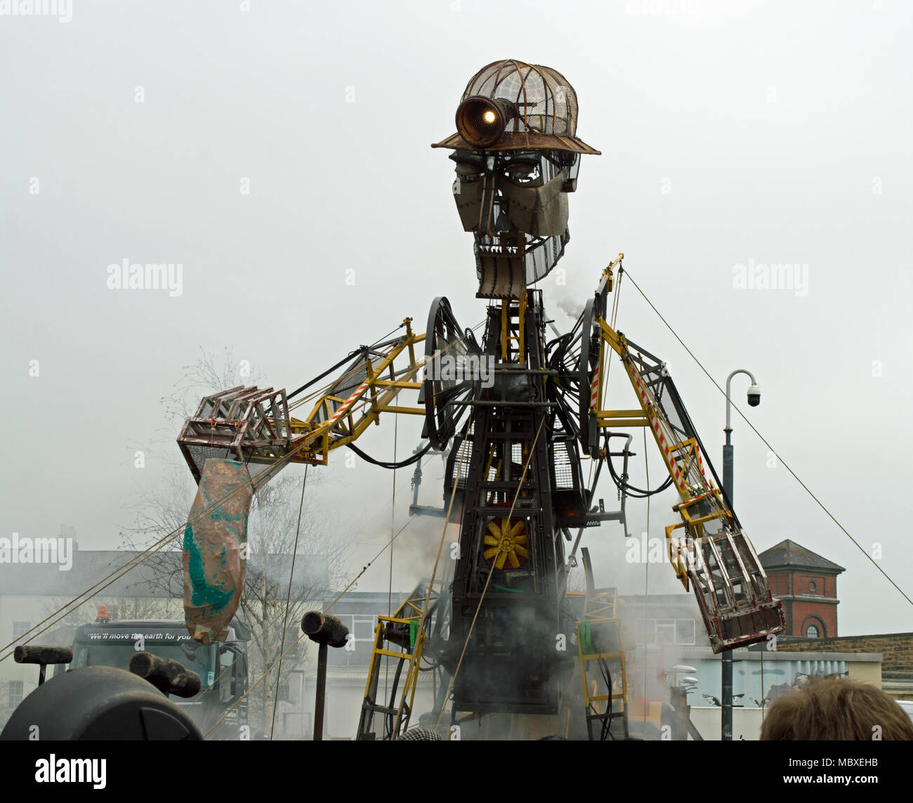 Man Engine robot sculpture in Swansea Stock Photo