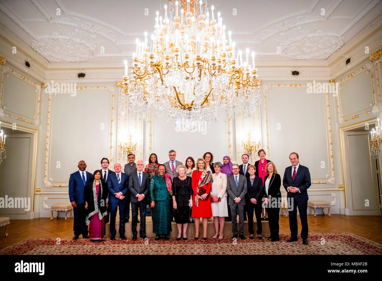 Rotterdam, Netherlands. 12th Apr, 2018. Princess Margriet of The Netherlands  at Sociëteit aan de Maas in Rotterdam, on April 12, 2018, to attend the  celebration 75 years of the Nederlandse Vereniging van