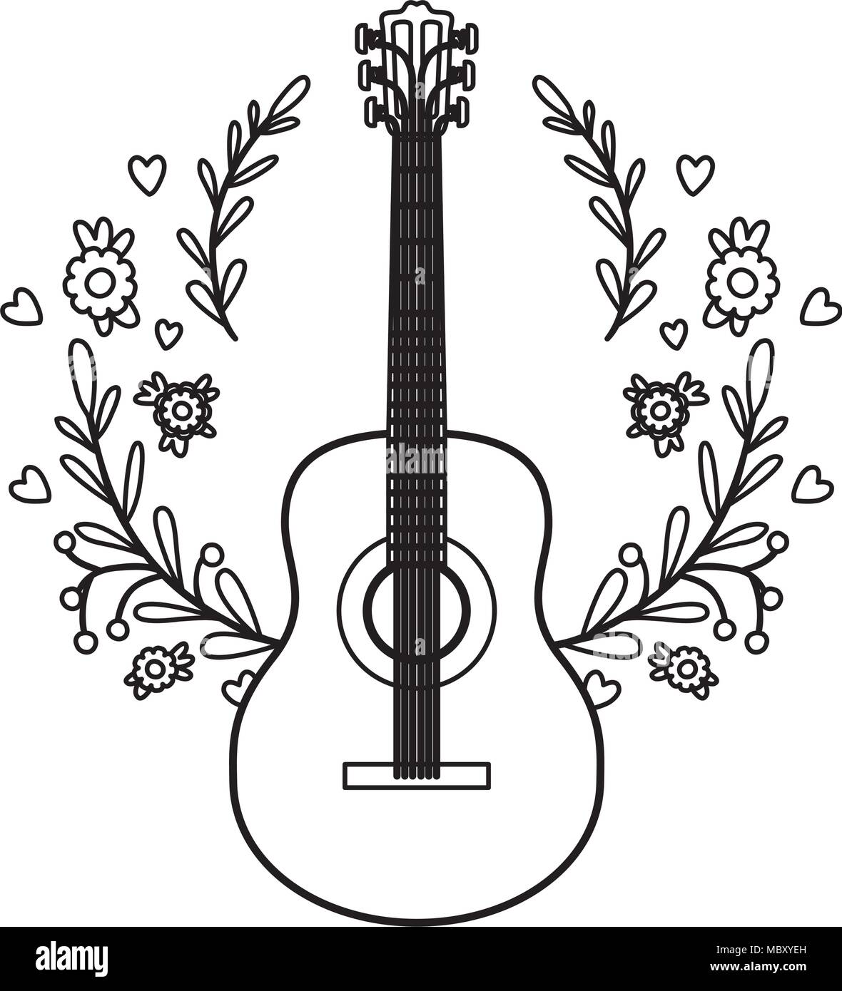 images of guitars clipart flower