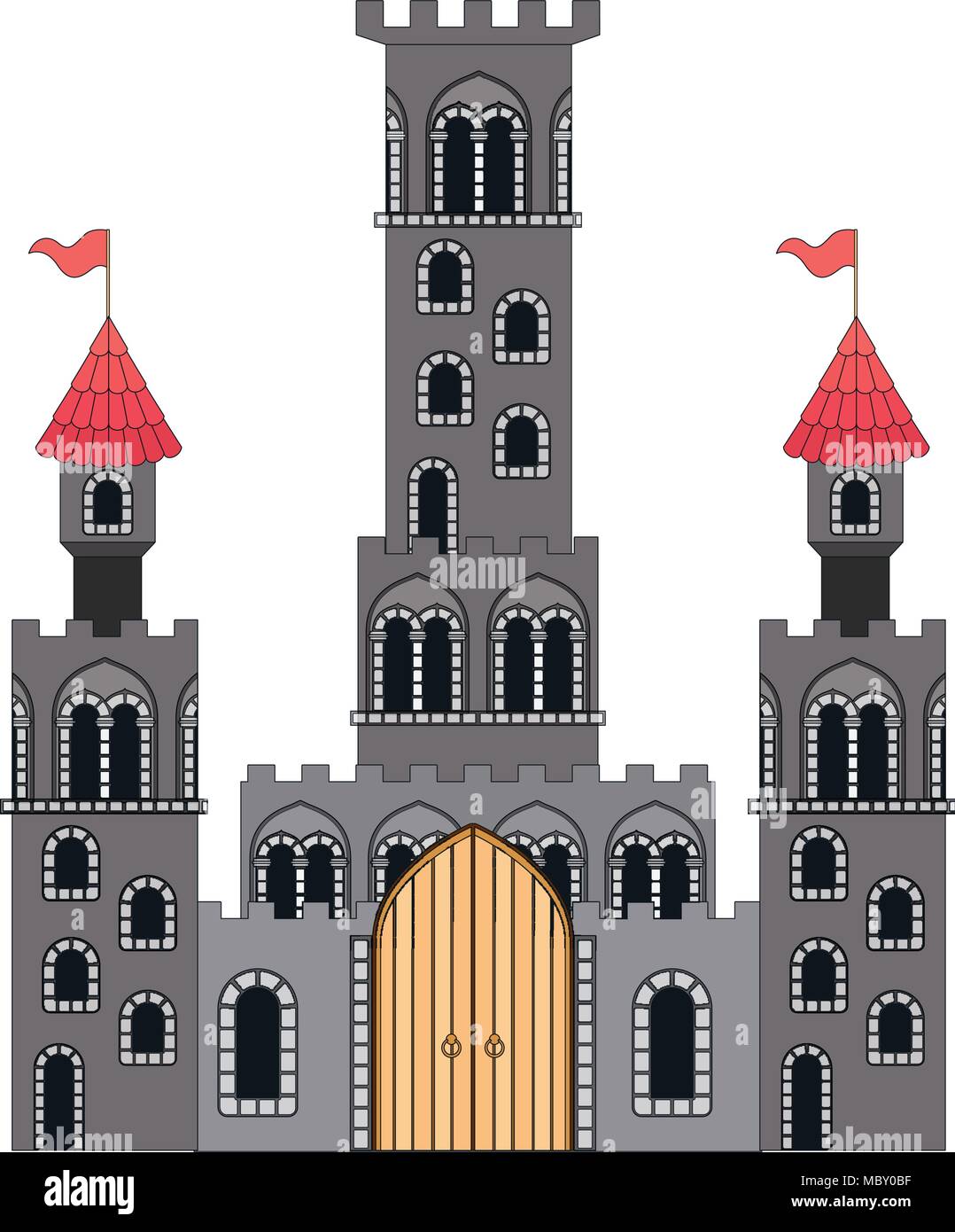 medieval castle with flags Stock Vector Image & Art - Alamy