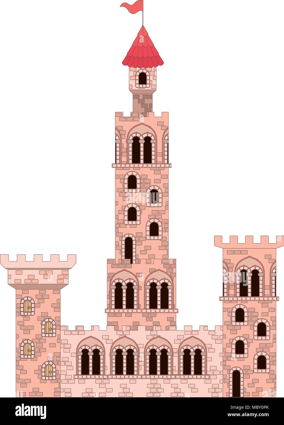 medieval castle with flags Stock Vector Image & Art - Alamy