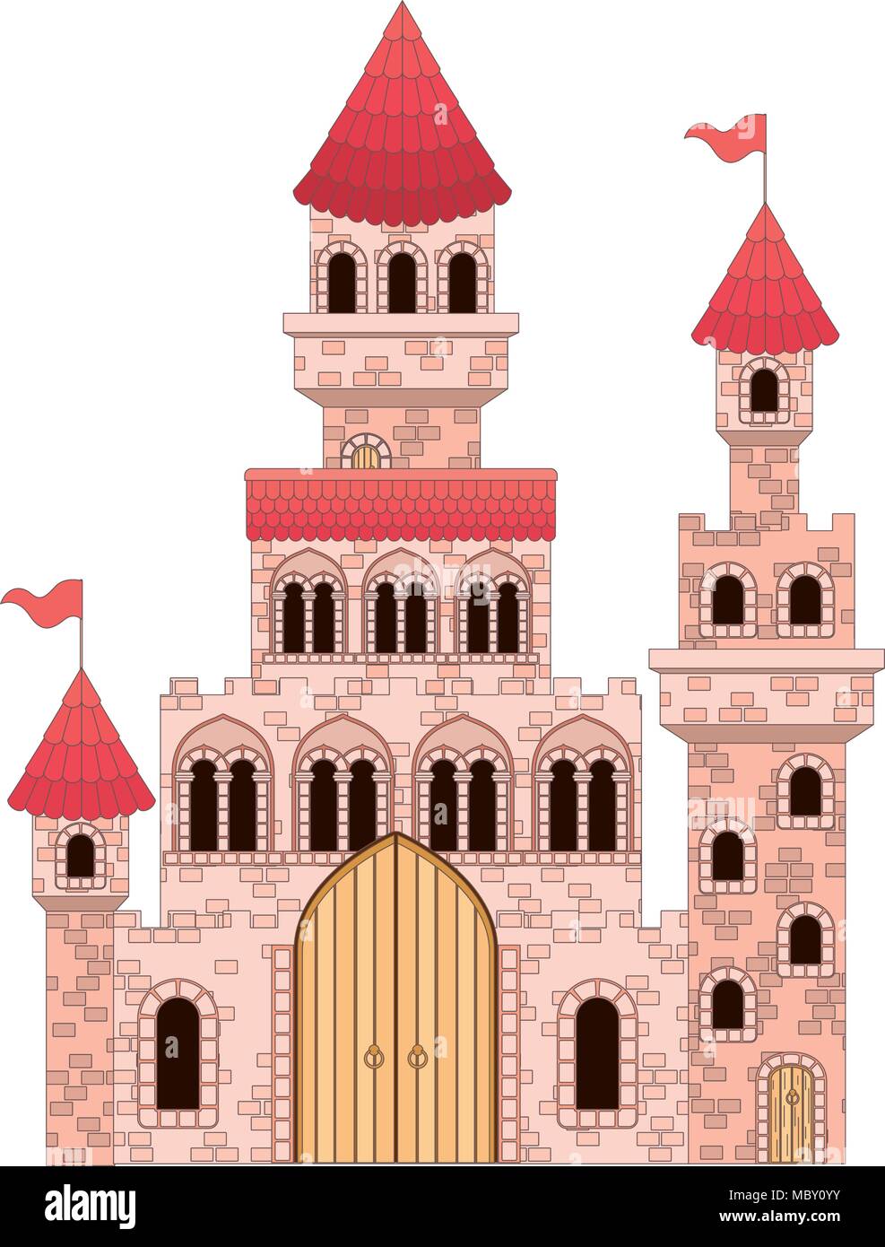 medieval castle with flags Stock Vector Image & Art - Alamy