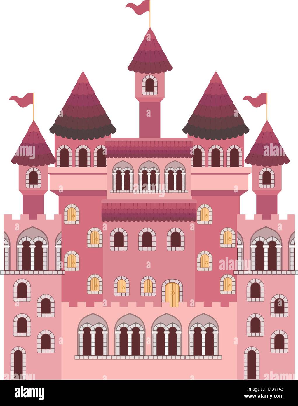 medieval castle with flags Stock Vector Image & Art - Alamy