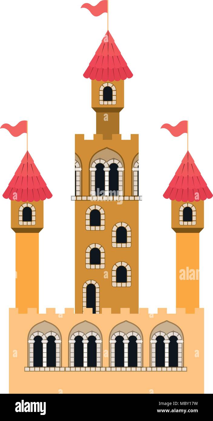 medieval castle with flags Stock Vector Image & Art - Alamy