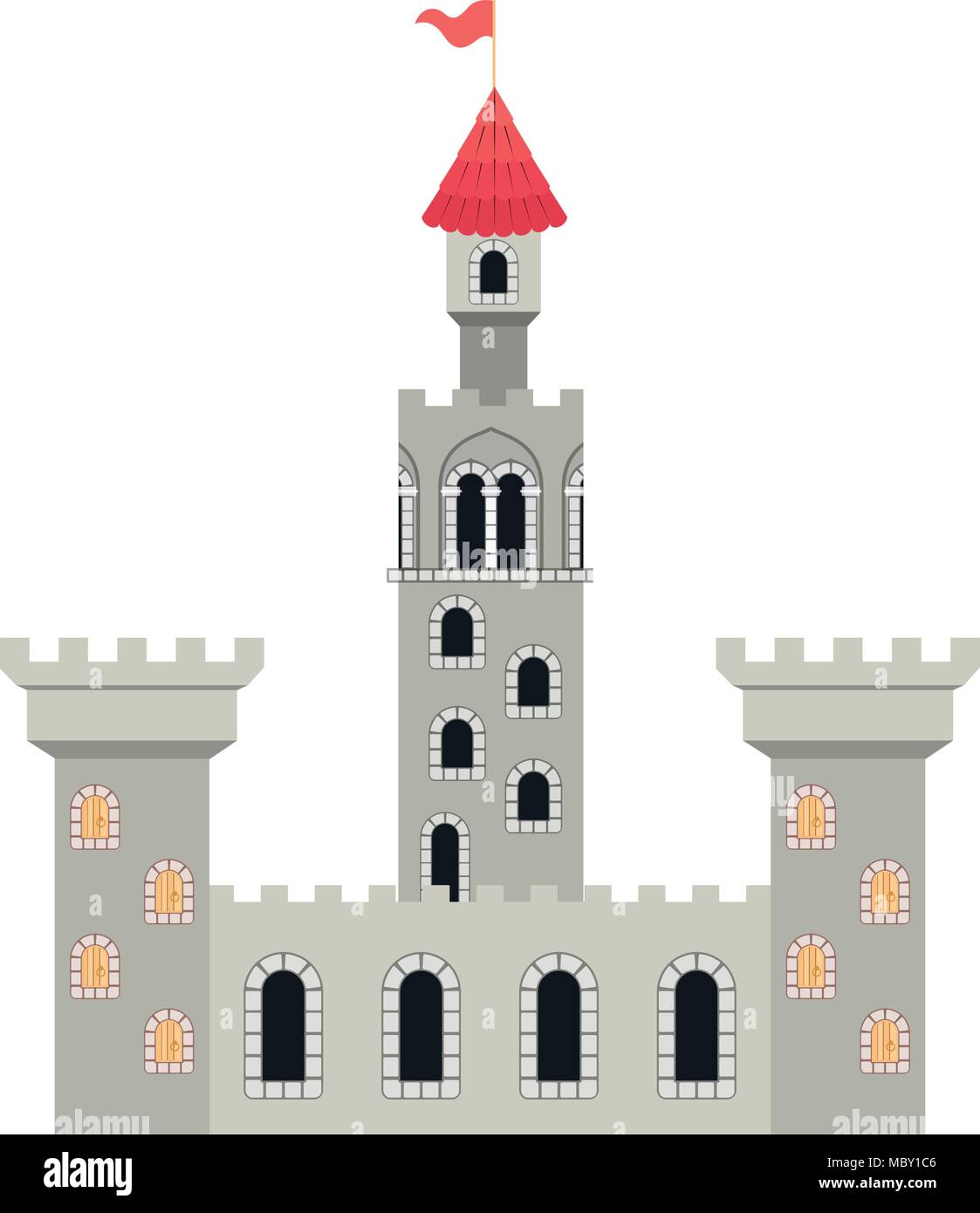 medieval castle with flags Stock Vector Image & Art - Alamy
