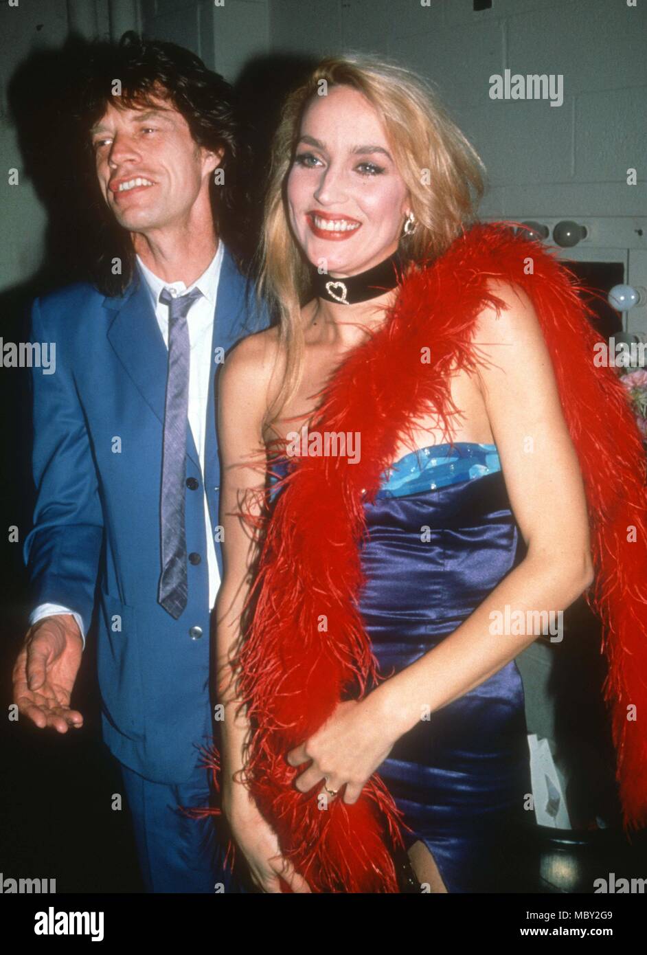 Mick Jagger Jerry Hall 1992 Photo By Adam Scull/PHOTOlink.net Stock Photo