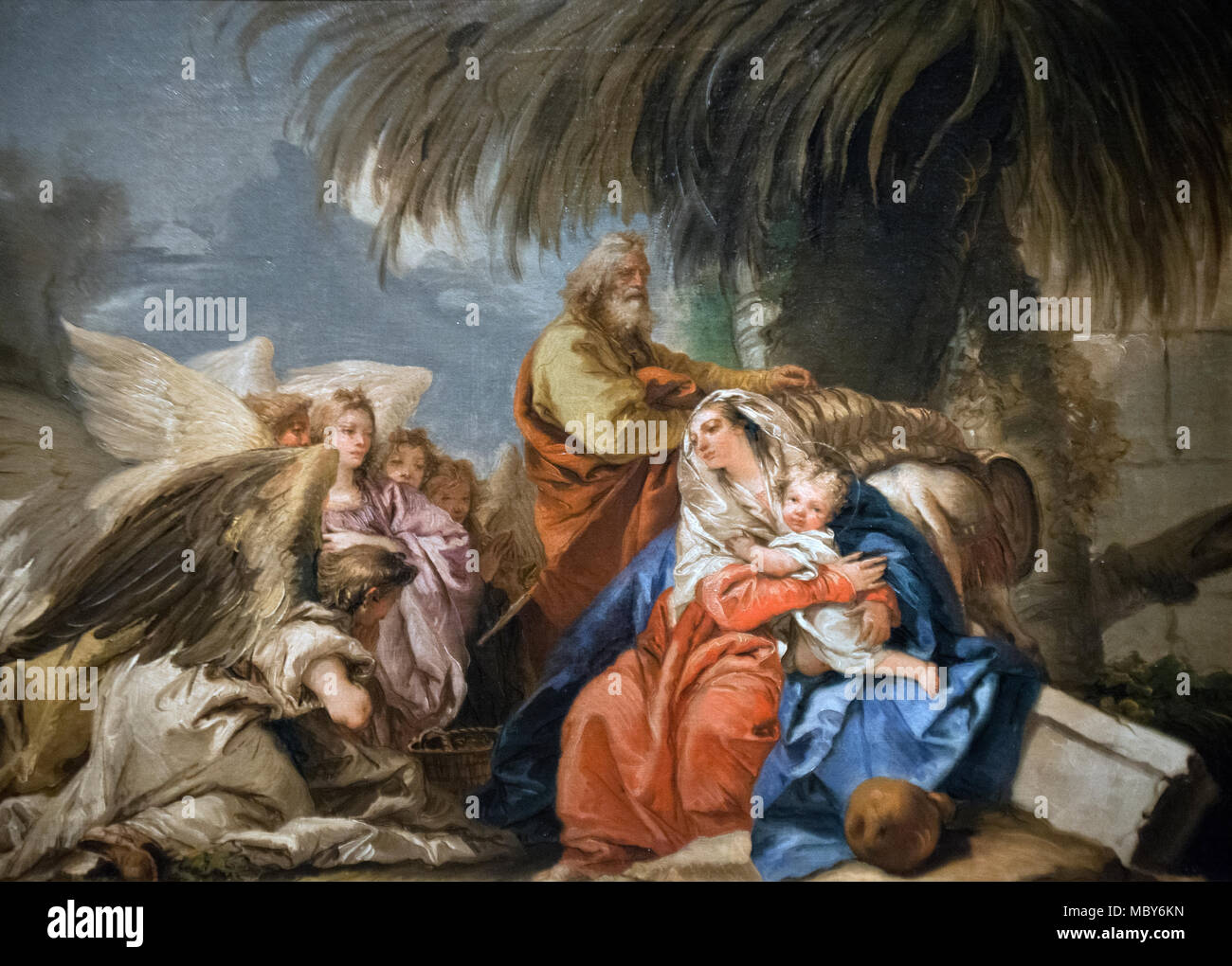 Giandomenico Tiepolo: The Rest on the Flight to Egypt (1752-3) Stock Photo