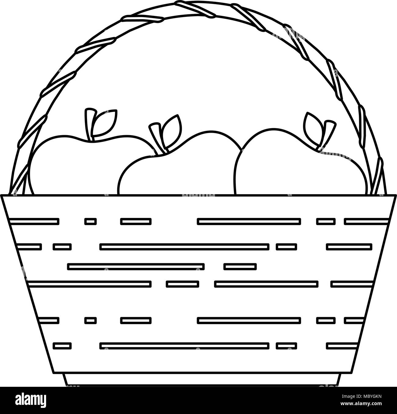 basket with fresh apples vector illustration design Stock Vector Image