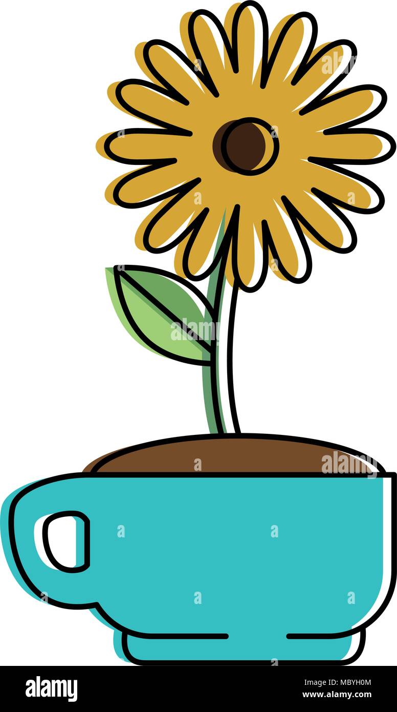 beautiful flowers in pot decorative vector illustration design Stock ...