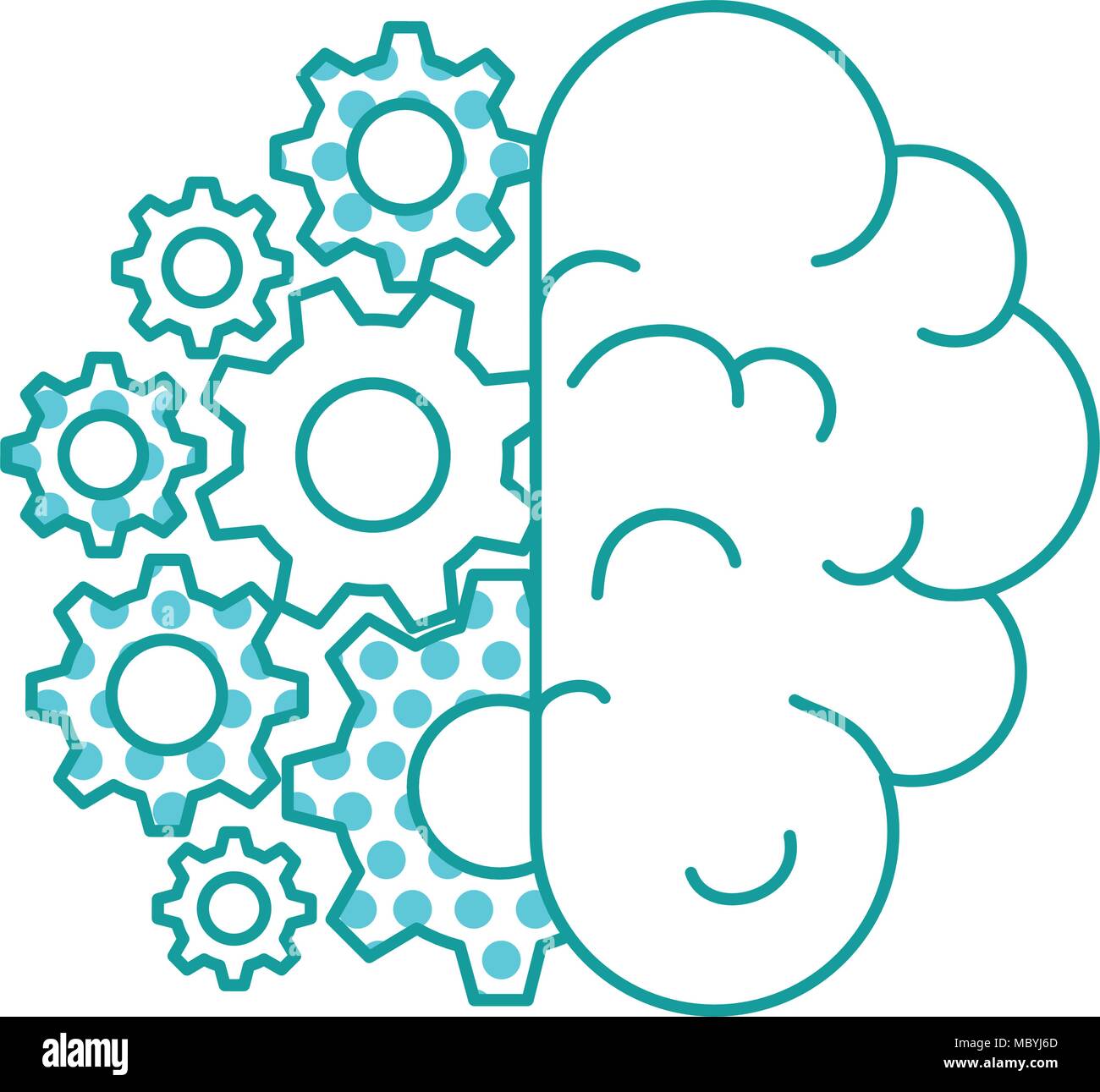 brain human with gears vector illustration design Stock Vector Image ...