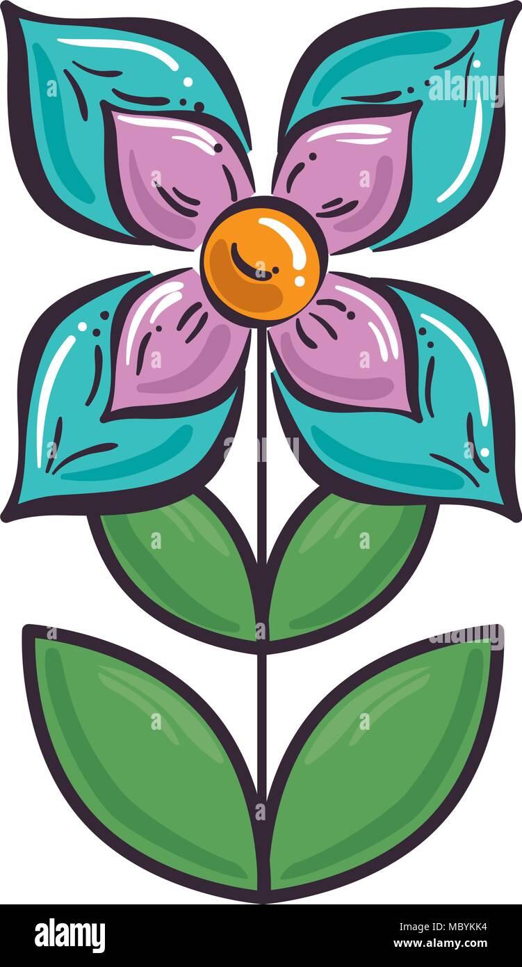 beautiful garden flower with leafs Stock Vector Image & Art - Alamy