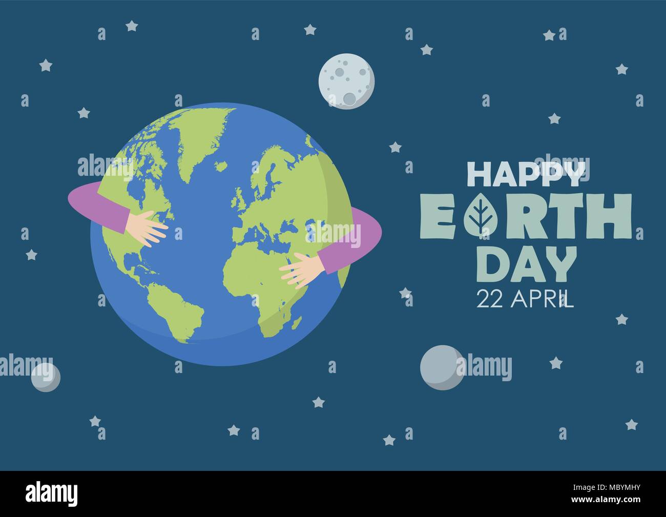 Happy earth day. greeting card vector illustration Stock Vector