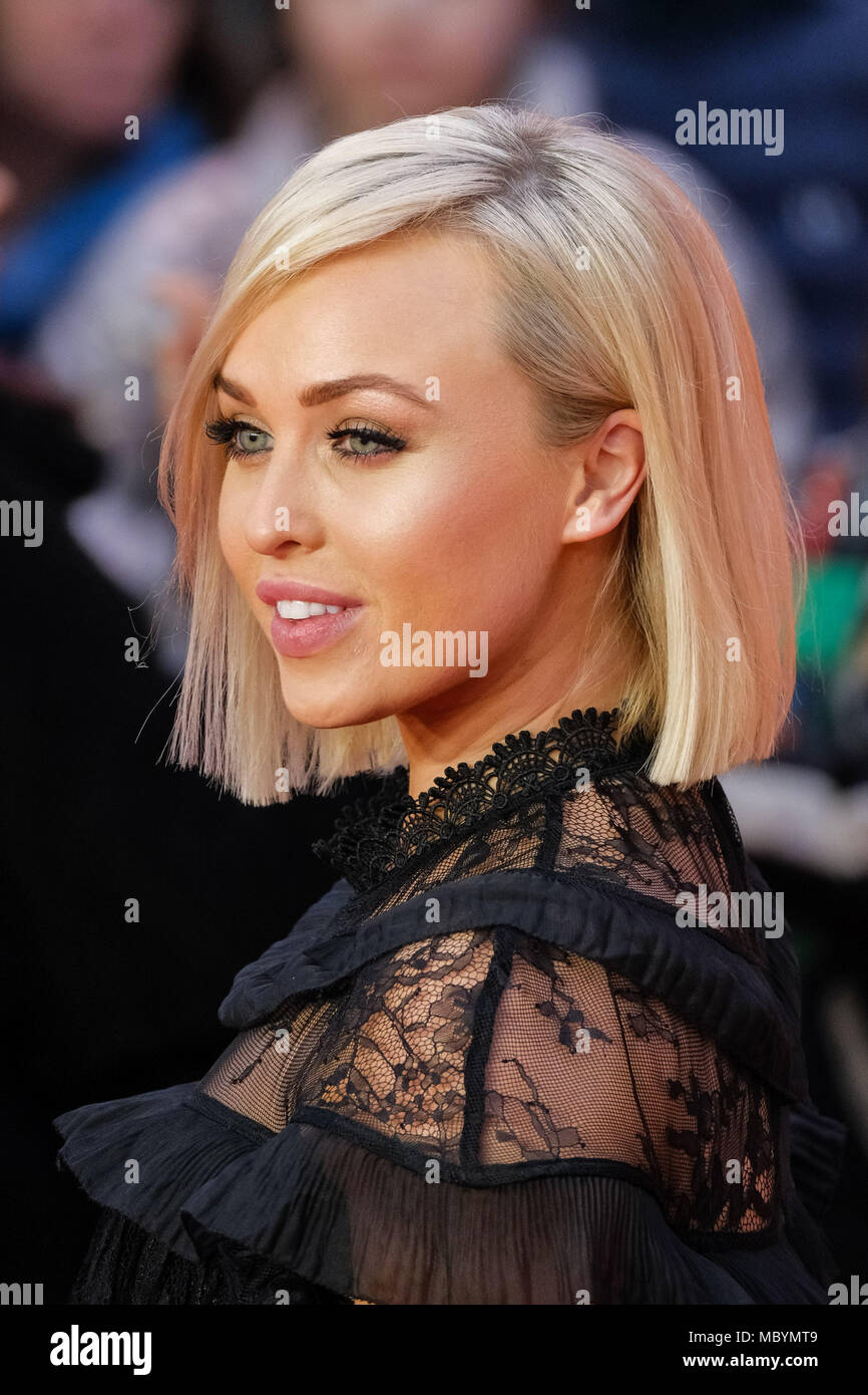 Jorgie Porter at European Premiere of Rampage on Wednesday 11 April 2018 held at Cineworld Leicester Square, London. Pictured: Jorgie Porter. Stock Photo