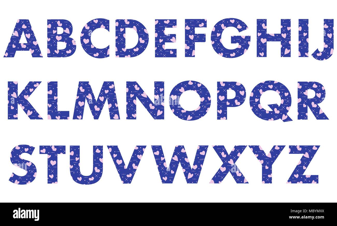 capital letters of the english alphabet painted with a colorful background with hearts template for design fabric print stock vector image art alamy