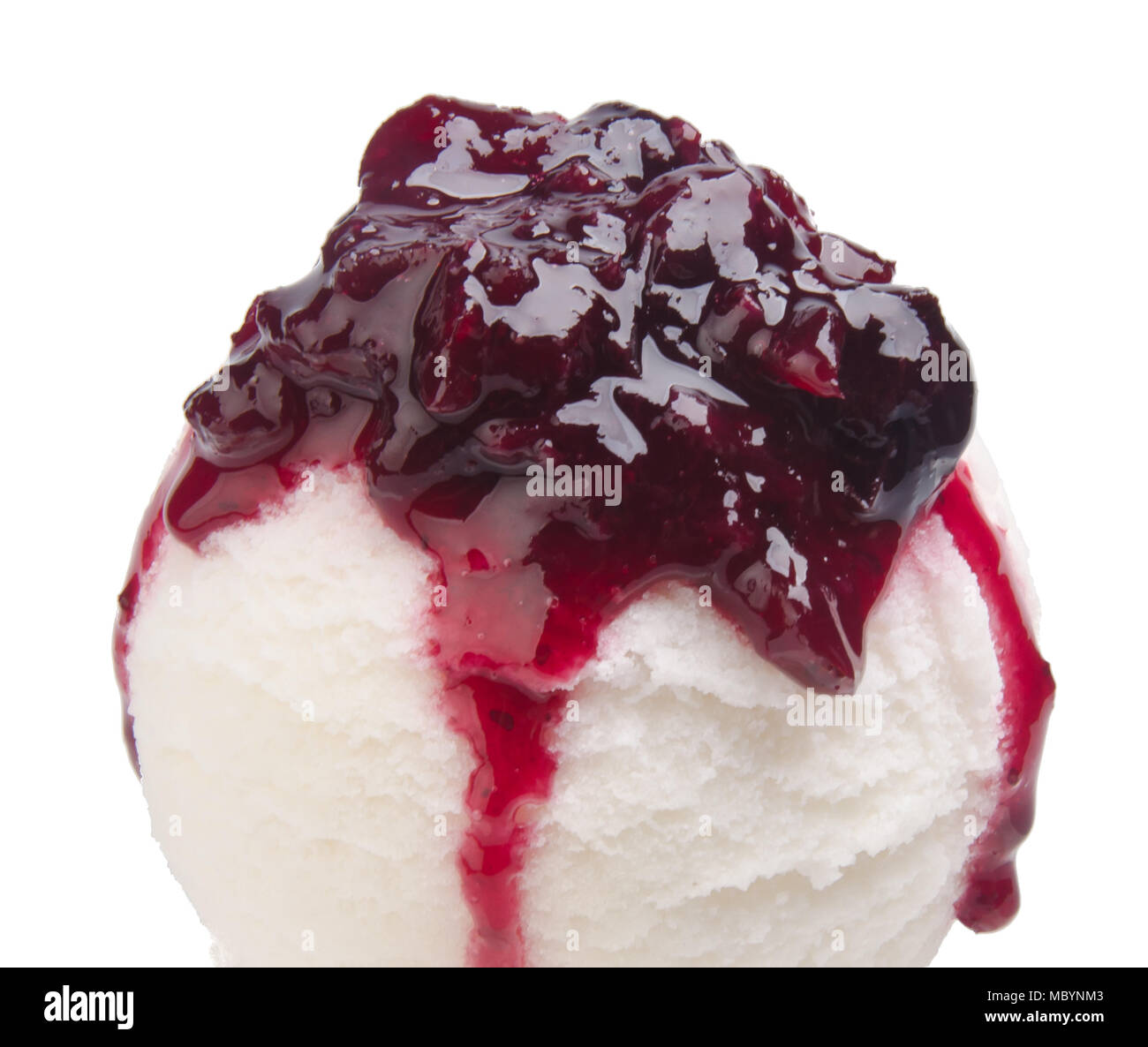 ice cream topped with syrup toppings Stock Photo Alamy