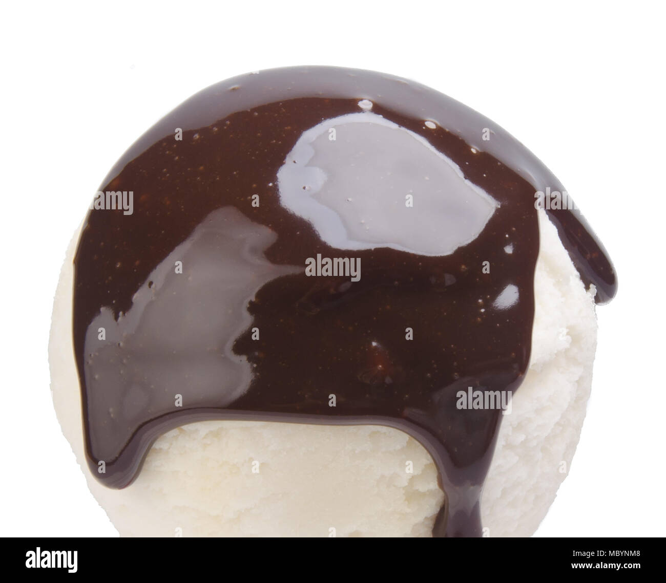 ice cream topped with syrup toppings Stock Photo Alamy