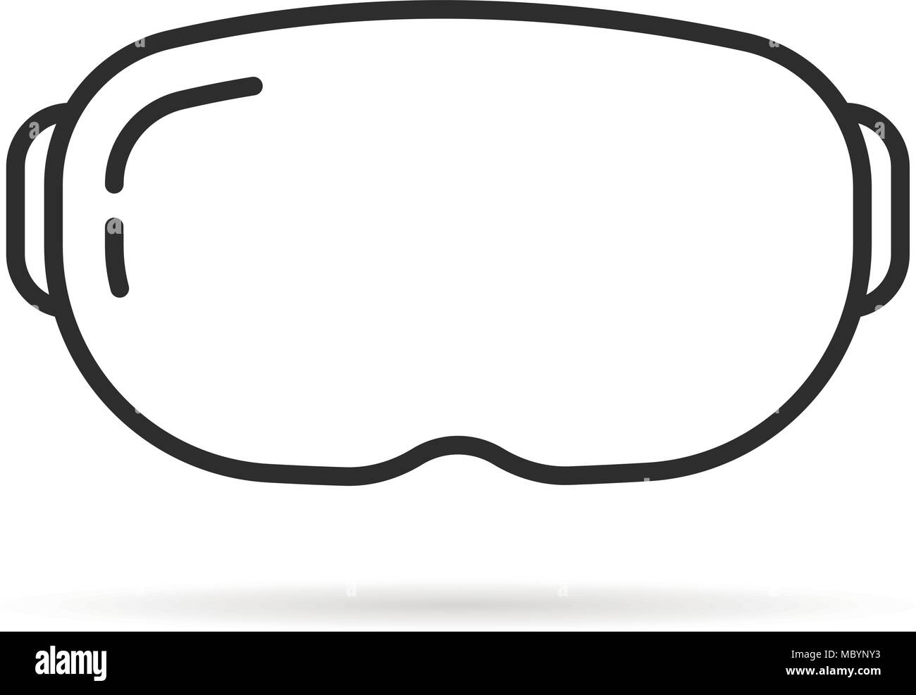 thin line vr glasses with shadow Stock Vector