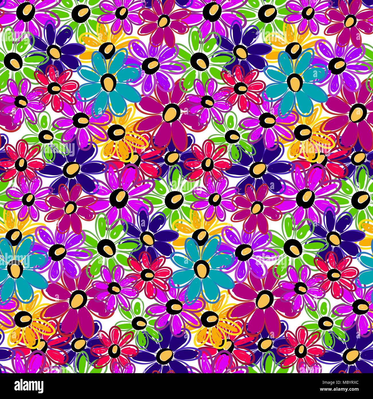 Seamless repeating floral pattern Stock Vector Image & Art - Alamy