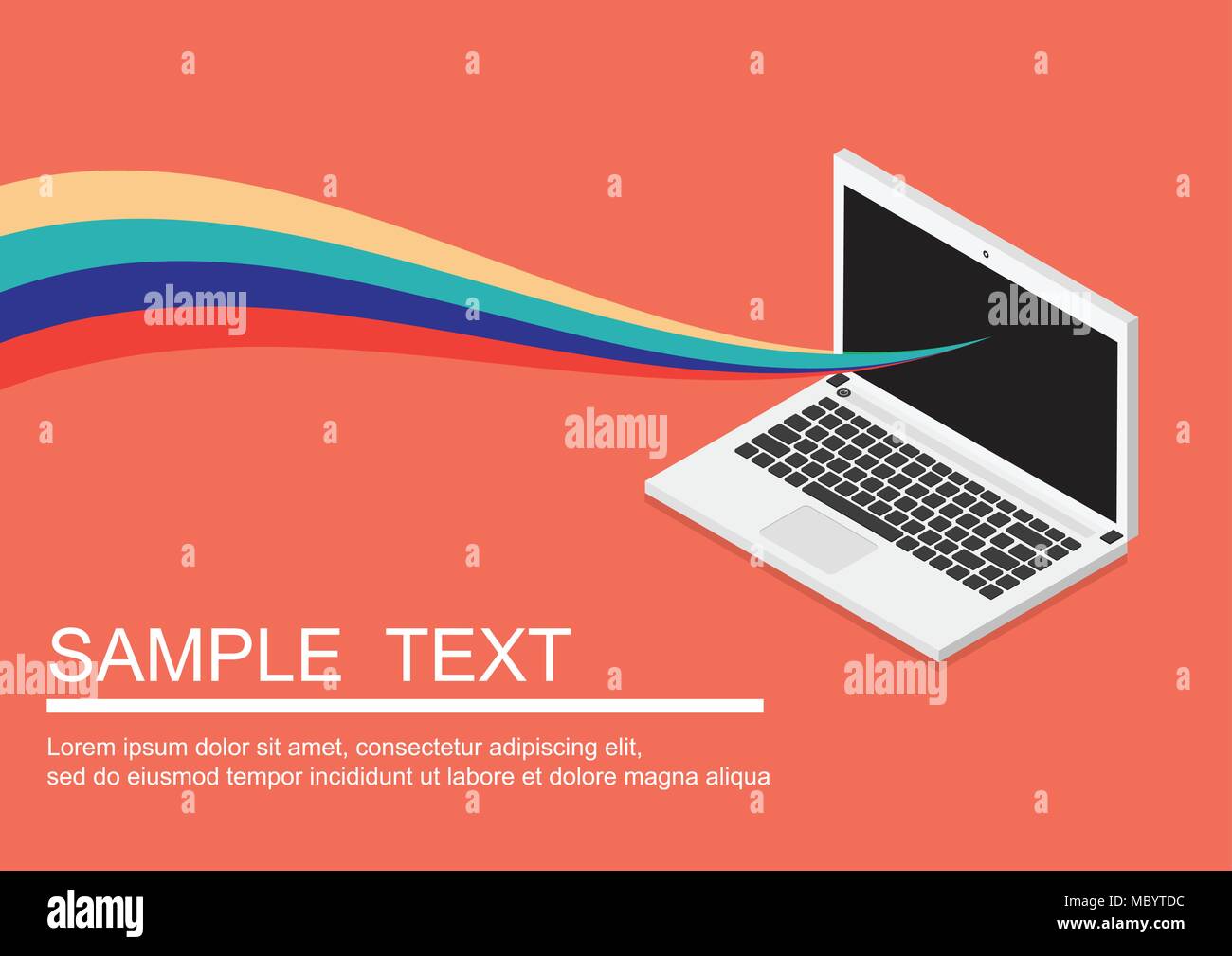 Infographic design with realistic laptop computer black wallpaper on screen can be used for workflow layout, diagram, web design. Eps 10 stock vector Stock Vector