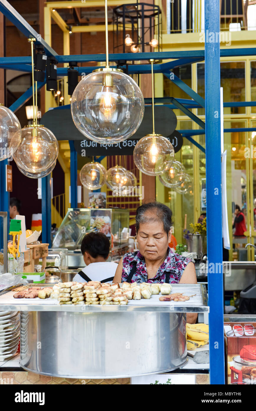 Food stall located in new One Nimman Shopping Mall, Chiang Mai Stock Photo