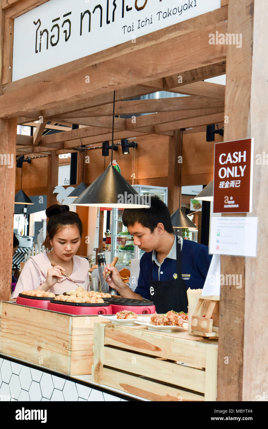 Food vendors at One Nimman new Shopping Mall , Chiang Mai Stock Photo