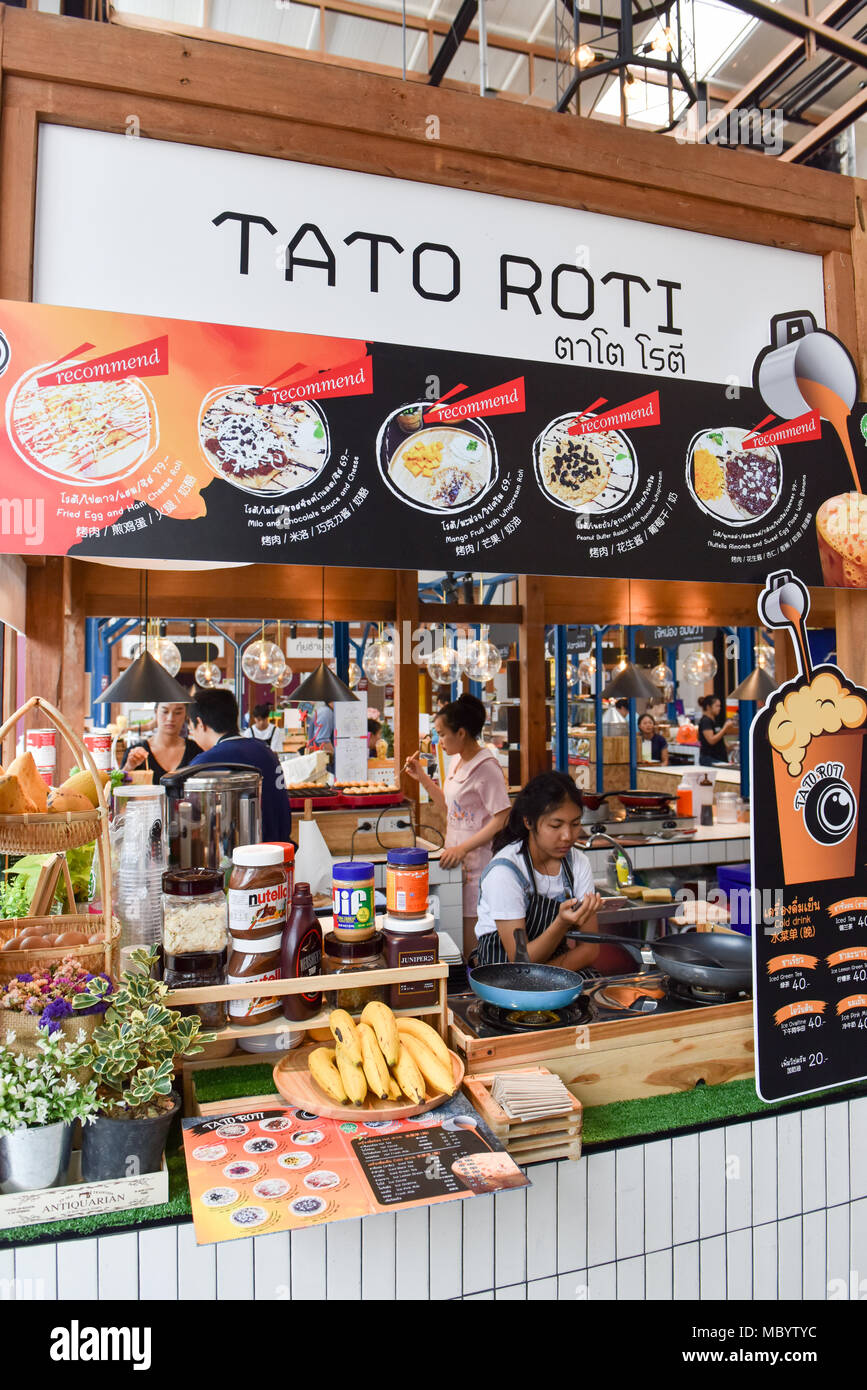 Food court located in new One Nimman Shopping Center , Chiang Mai Stock Photo