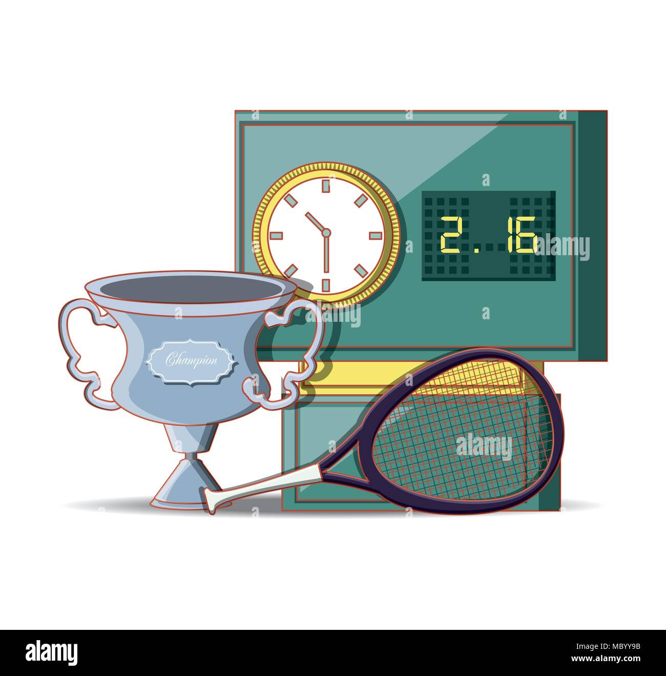 tennis scoreboard with racket vector illustration design Stock Vector