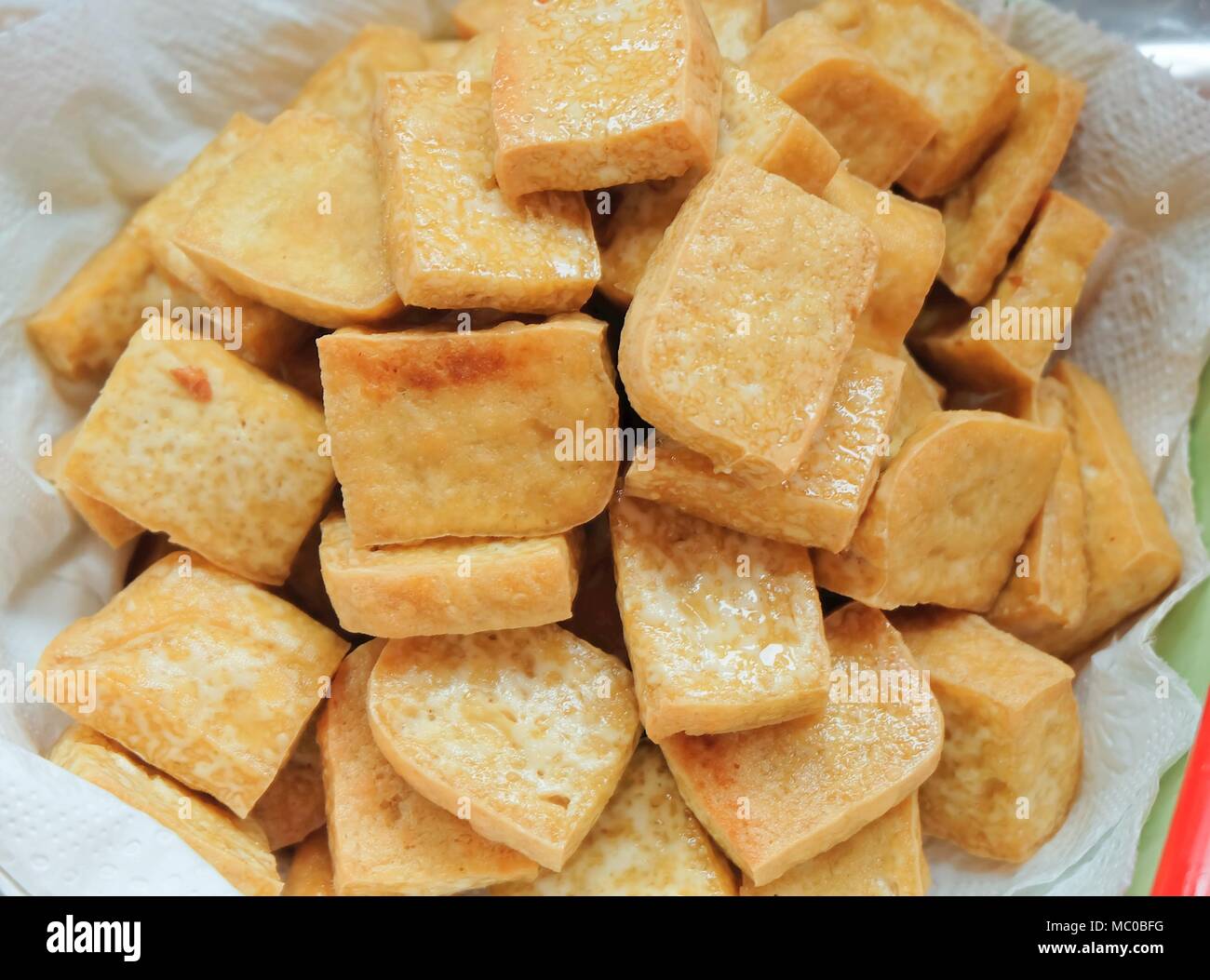 Cuisine and Food, Chinese Deep Fried Tofu or Fried Bean Curd Usually