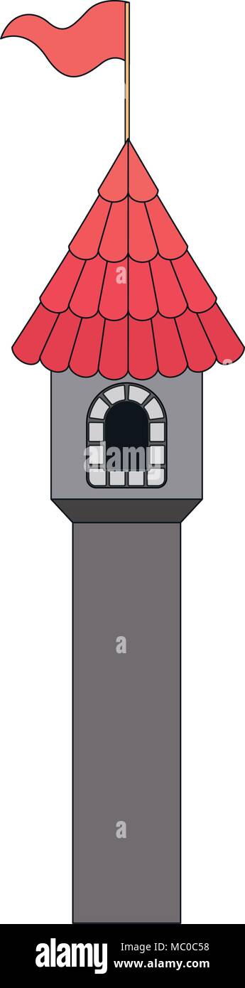 tower of medieval castle with flag Stock Vector Image & Art - Alamy