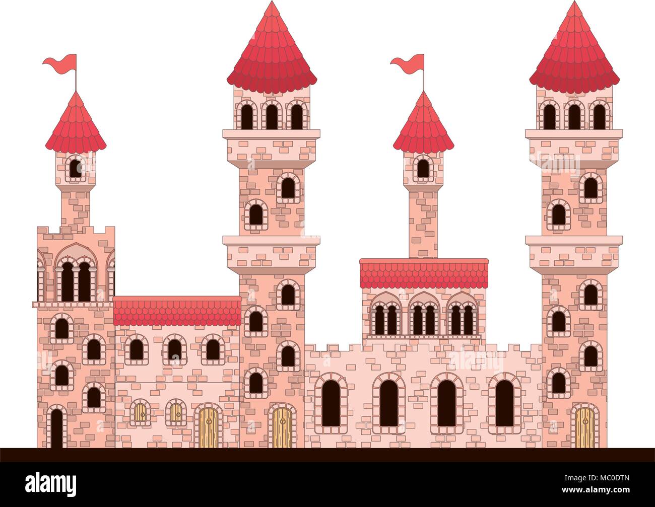 medieval castle with flags Stock Vector Image & Art - Alamy