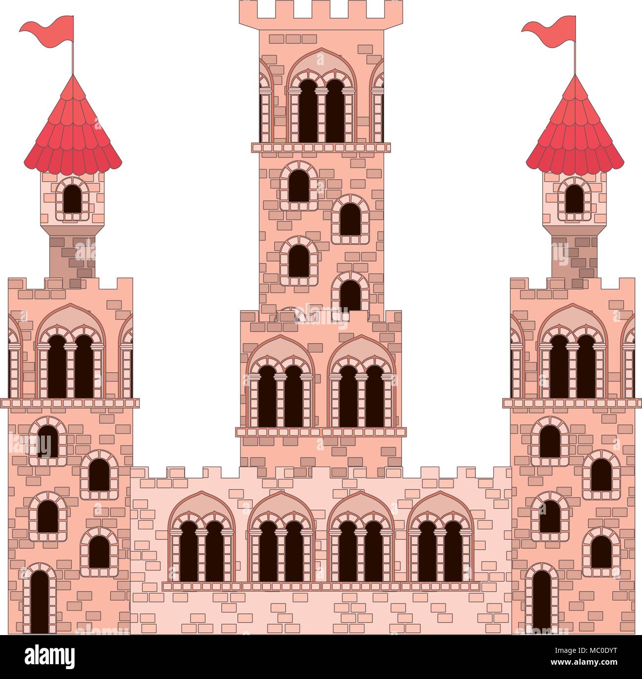medieval castle with flags Stock Vector Image & Art - Alamy