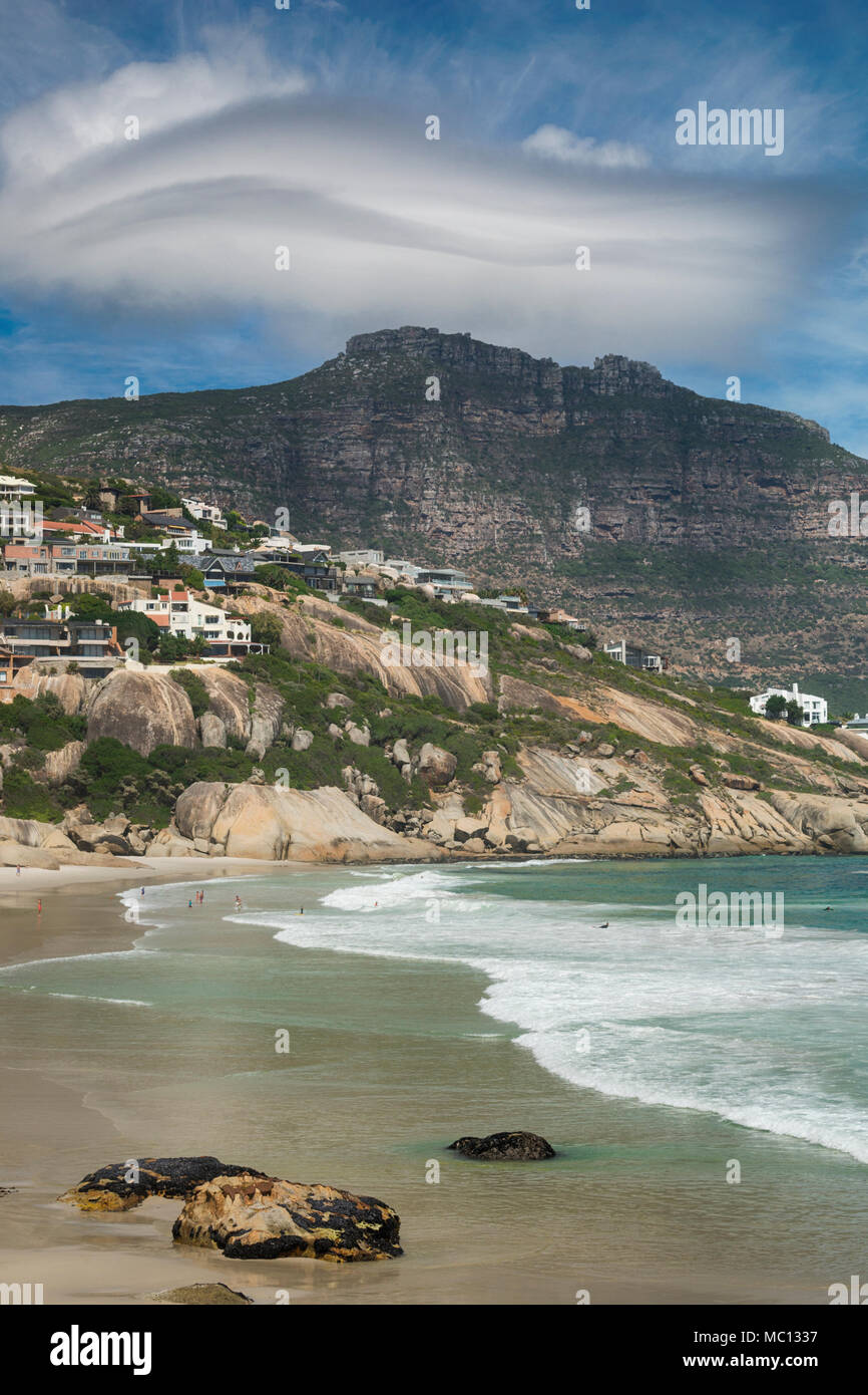 Top rated surfing beach, Atlantic Ocean, Llandudno cove beach, Cape Town, South Africa Stock Photo