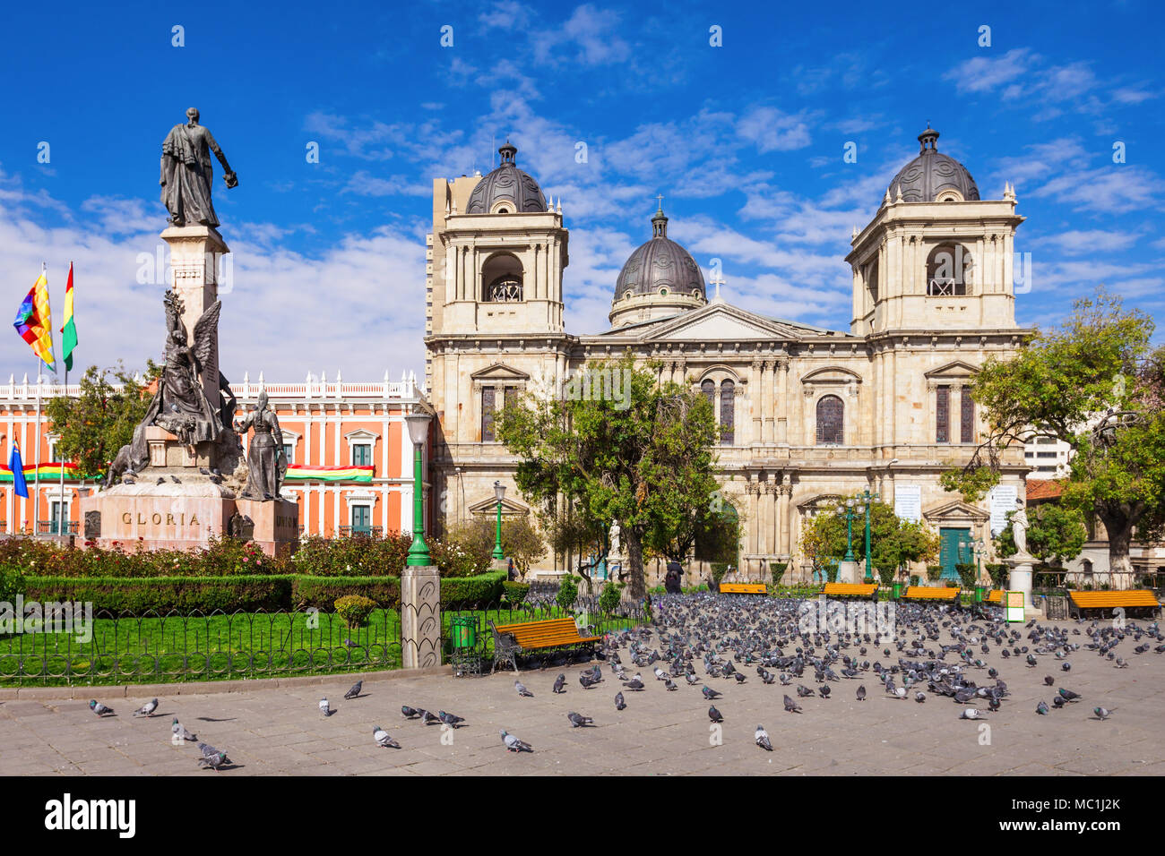 Metropolitan Cathedral is located on Plaza Murillo Square in La Paz, Bolivia Stock Photo